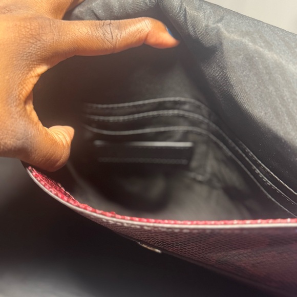 Rebecca Minkoff Snakeskin Clutch – Burgundy - Picture 3 of 4